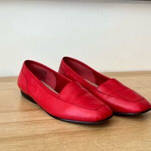 Vintage 90s Enzo Angiolini Liberty Red leather ballet loafer flats size 6.5